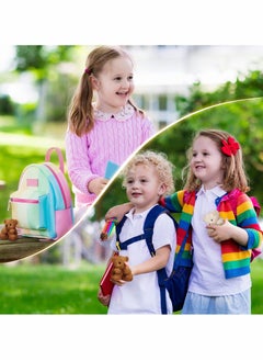 SYOSI معلّق دبّ محشوة، دمى حيوانات صغيرة ناعمة لمفاتيح الحقائب، زينة DIY، هدايا أعياد الميلاد والزفاف والتخرج، صندوق هدايا مملوء بديكورات الحفلات 8 قطع، بني، مشمشي  - Image 3