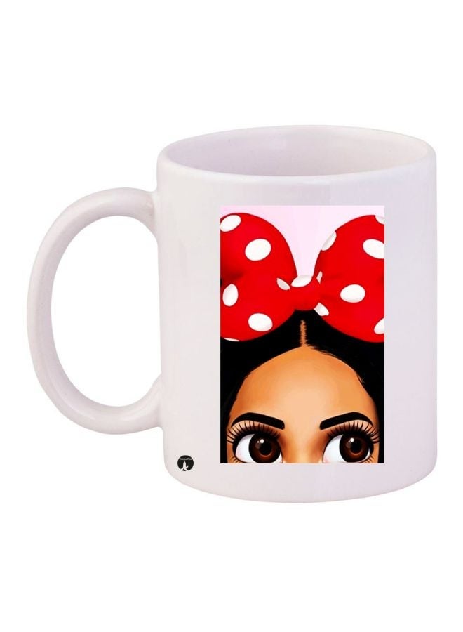 RYN Cartoon Printed Coffee Mug White/Red/Black 11ounce