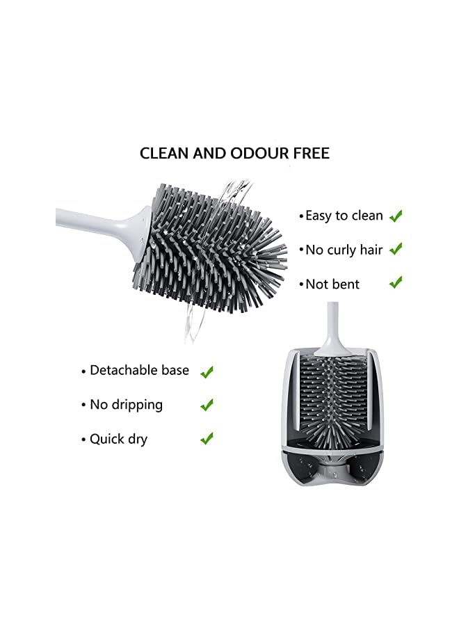 Zaboon Brush Toilet Bowl Brush And Holder Toilet Cleaner Brush For Bathroomfloor Standing & Wall Mounted Toilet Scrubber Without Drilling - Image 3