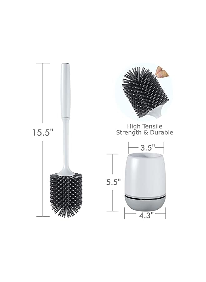 Zaboon Brush Toilet Bowl Brush And Holder Toilet Cleaner Brush For Bathroomfloor Standing & Wall Mounted Toilet Scrubber Without Drilling - Image 2