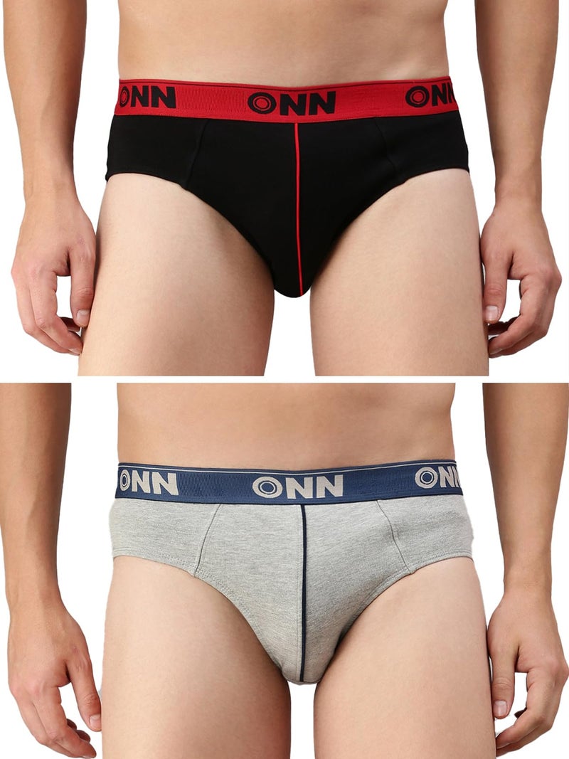 ONN Men's Cotton Brief (Pack of 2) (Colors May Vary) (8904209863805 252_Assorted_M_2PC) - Image 1