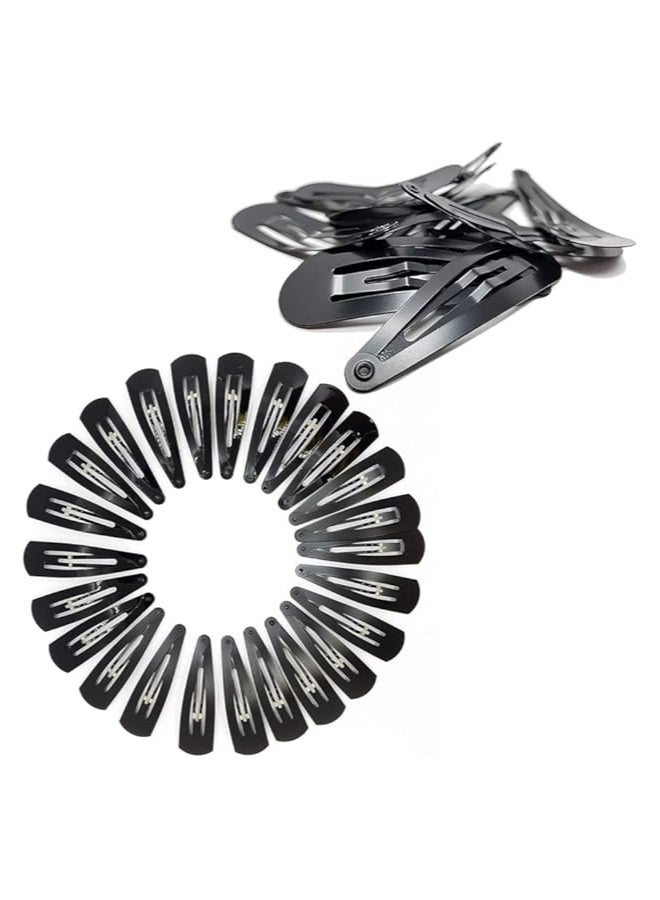 PIDOUDOU 40 Pack Black 2 Inch Barrettes Women Metal Snap Hair Clips Accessories - Image 4