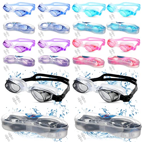 Kingdder 20 Pairs Unisex Kids Goggles Bulk for 4-14 Swimming Goggles for Children Anti Fog No Leaking Swim Goggles Pack(Classic Style) - Image 1