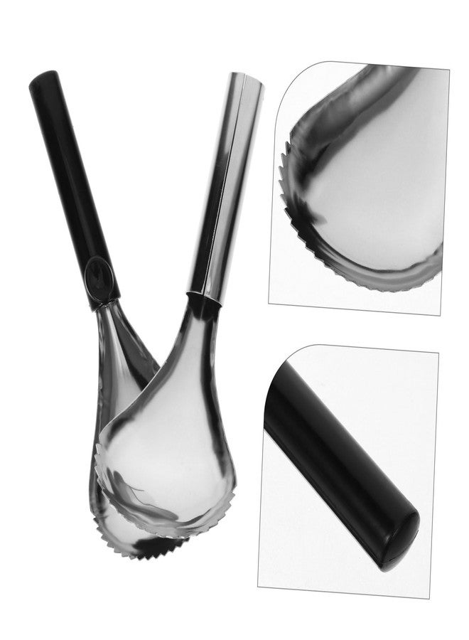 HOLIDYOYO 2pcs Pumpkin Scooper Apple Peeler Butternut Squash Scooper Scoops Corer Scoop Fryer Accessories Pumpkin Corer Tool Core Remover Scoop Kitchen Gadget Stainless Steel - Image 4
