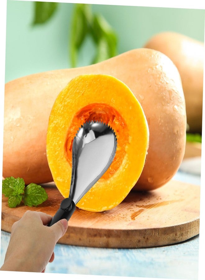 HOLIDYOYO 2pcs Pumpkin Scooper Apple Peeler Butternut Squash Scooper Scoops Corer Scoop Fryer Accessories Pumpkin Corer Tool Core Remover Scoop Kitchen Gadget Stainless Steel - Image 2