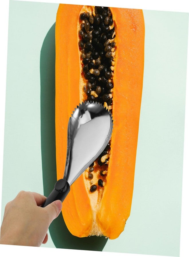 HOLIDYOYO 2pcs Pumpkin Scooper Apple Peeler Butternut Squash Scooper Scoops Corer Scoop Fryer Accessories Pumpkin Corer Tool Core Remover Scoop Kitchen Gadget Stainless Steel - Image 3