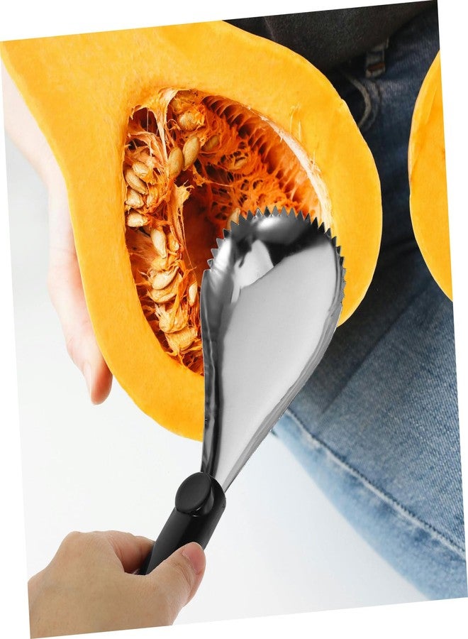 HOLIDYOYO 2pcs Pumpkin Scooper Apple Peeler Butternut Squash Scooper Scoops Corer Scoop Fryer Accessories Pumpkin Corer Tool Core Remover Scoop Kitchen Gadget Stainless Steel - Image 5