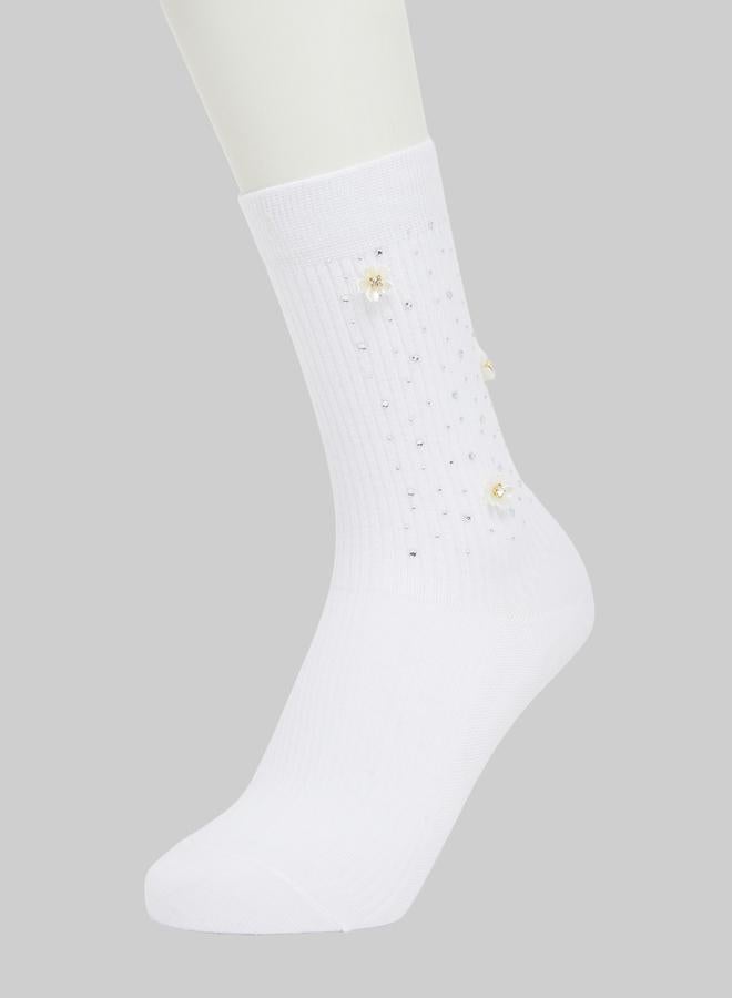 Styli Pack of 2 - Embellished Crew Socks - Image 2