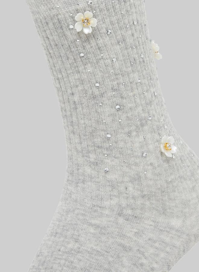 Styli Pack of 2 - Embellished Crew Socks - Image 5