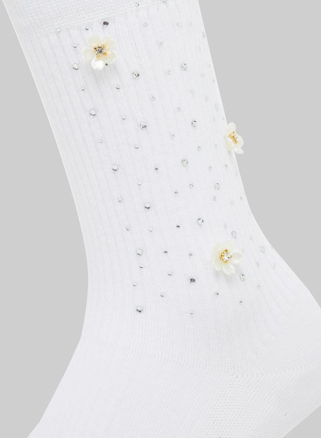 Styli Pack of 2 - Embellished Crew Socks - Image 3