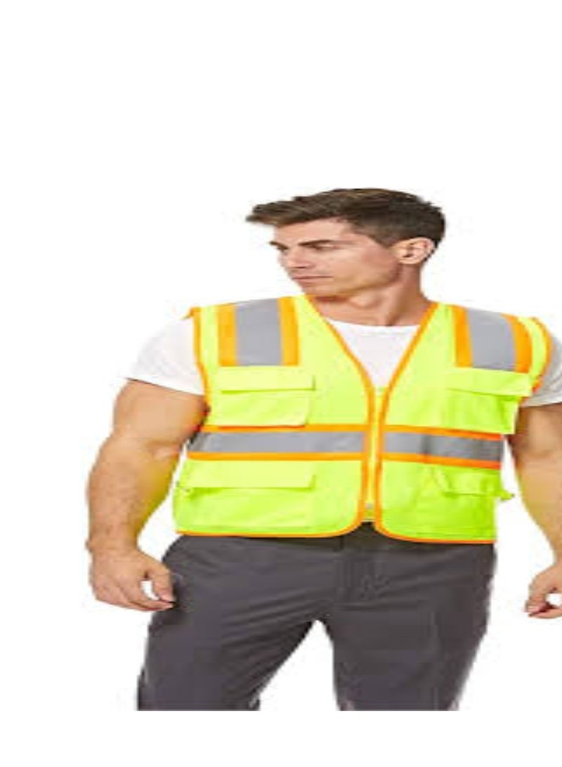 KNP KNP XXL Reflective Safety Jacket with 4 Pockets Green Mesh is designed to provide maximum visibility and safety for workers in various environments.  - Image 2