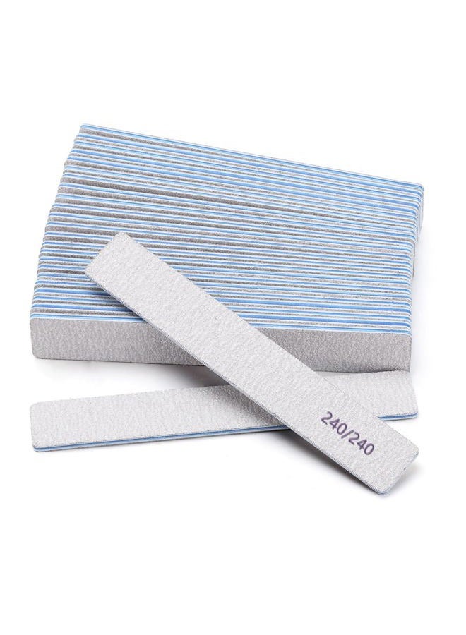 BTYMS 25 Count 240/240 Grit Nail Files for Natural Nails, Double Sided Emery Boards Fine Grit Nail File Manicure Tools - Image 1