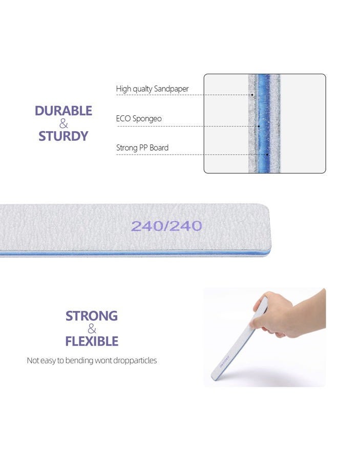 BTYMS 25 Count 240/240 Grit Nail Files for Natural Nails, Double Sided Emery Boards Fine Grit Nail File Manicure Tools - Image 4