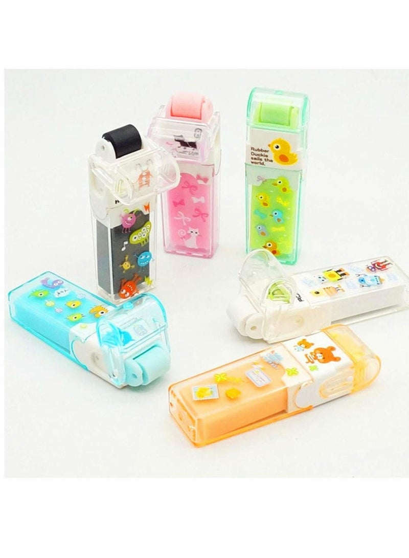 KASTWAVE Cute Pencil Erasers for Kids,6 Colors, White, Black, Blue, Green, Pink, Orange, Fun Party Favor & School Supplies, Kawaii Drawing Eraser for Boys and Girls 6 Count - Image 5