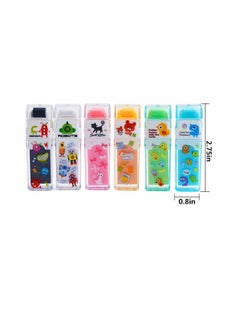 KASTWAVE Cute Pencil Erasers for Kids,6 Colors, White, Black, Blue, Green, Pink, Orange, Fun Party Favor & School Supplies, Kawaii Drawing Eraser for Boys and Girls 6 Count  - Image 2