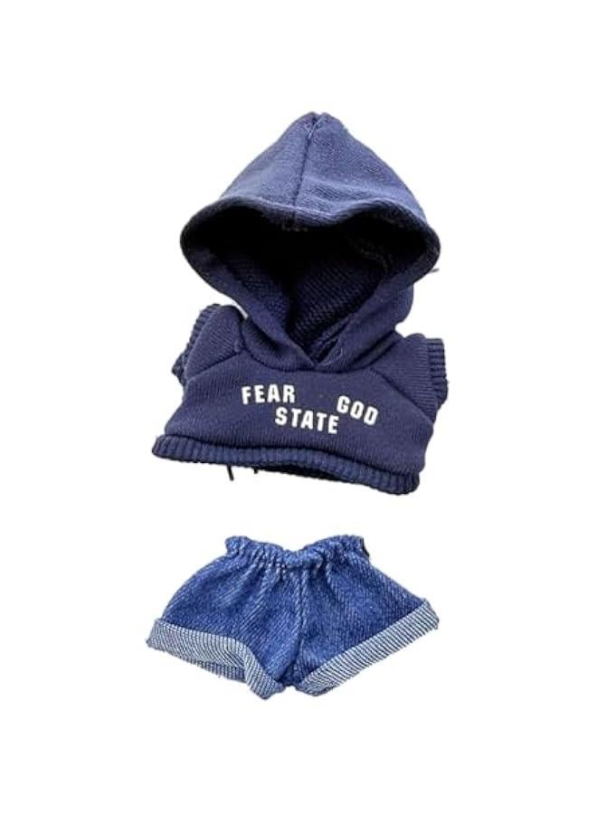 17cm Clothes for Doll - High-Street Hoodie Outfit for 17cm Dolls, Stylish Labubu Accessories for Play, Display  Collectors (Style A(Clothes + Pants))