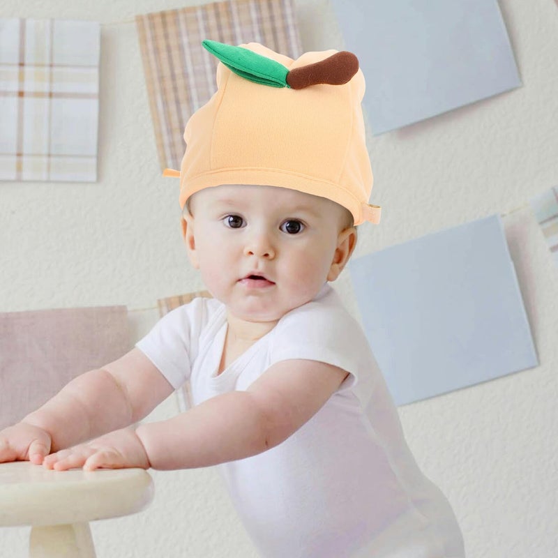 Leaf Pattern Cotton Bonnet For Newborns 38 45cm Ear Protection Cap Spring Autumn Yellow - Image 5