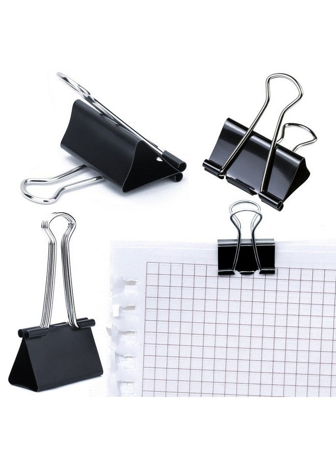 JANYUN 150Pcs Large Binder Clips 6 Assorted Sizes Paper Clamps Clip for Paper Metal Clip Office School Home Supplies (Black) - Image 4