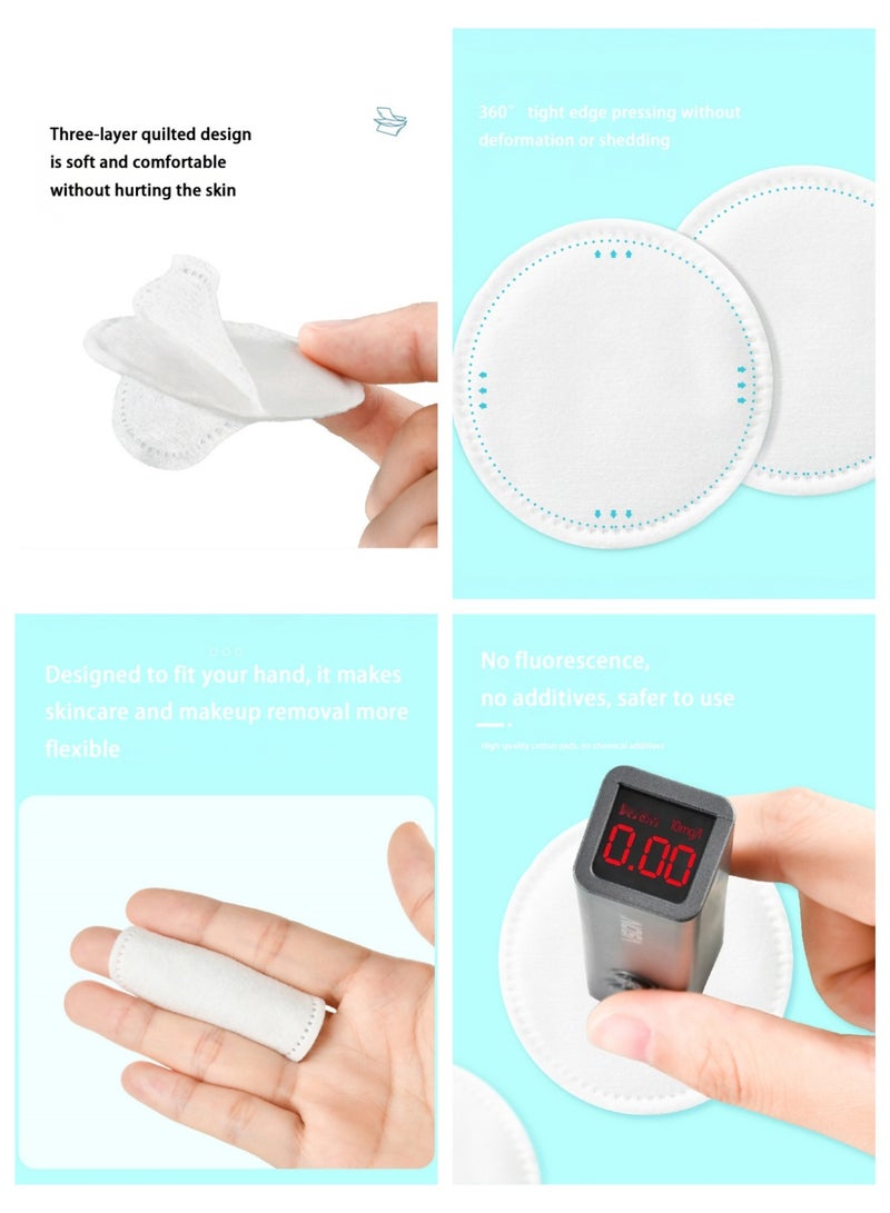 Joudi Round Boxed Makeup Remover Pads - 120PCS Double - Sided Dual - Effect, 100% Natural Plant Fiber, 3 - Layer Cotton, Lint - Free - Image 3