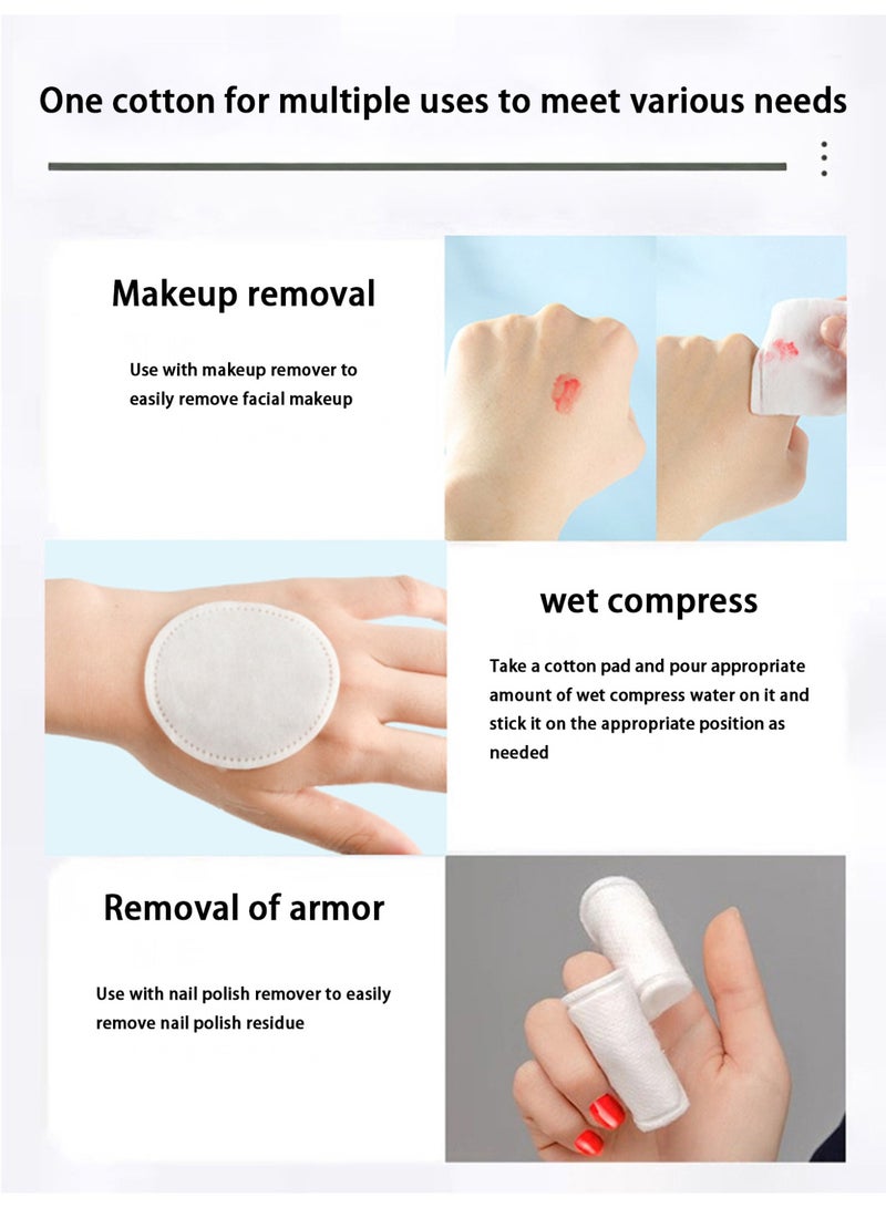 Joudi Round Boxed Makeup Remover Pads - 120PCS Double - Sided Dual - Effect, 100% Natural Plant Fiber, 3 - Layer Cotton, Lint - Free - Image 2