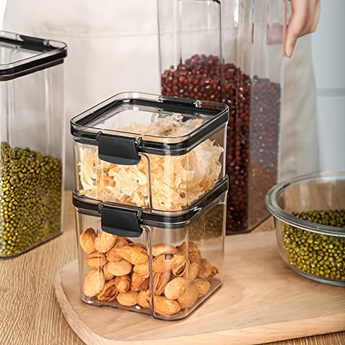 flymore Air Tight Containers For Kitchen Storage Set, Bpa Container For Kitchen Storage Set, Kitchen Organizer And Kitchen Accessories Items & Storage(400 Ml Set Of 12)(Plastic) Transparent - Image 3