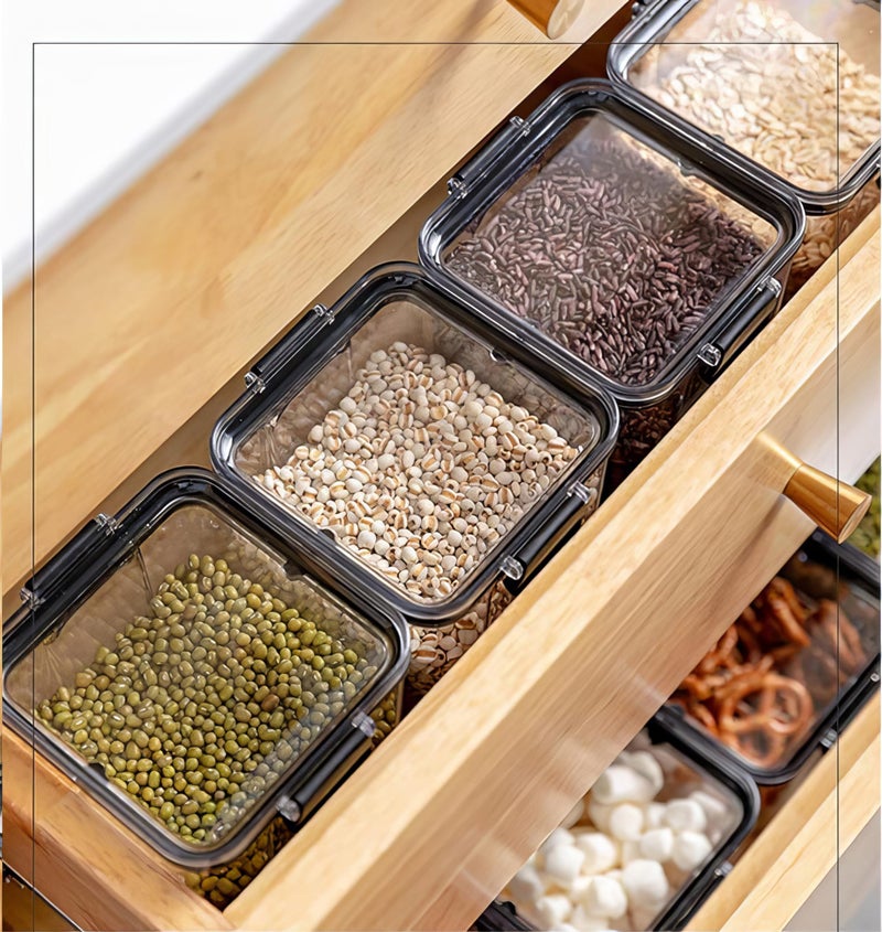 flymore Air Tight Containers For Kitchen Storage Set, Bpa Container For Kitchen Storage Set, Kitchen Organizer And Kitchen Accessories Items & Storage(400 Ml Set Of 12)(Plastic) Transparent - Image 5