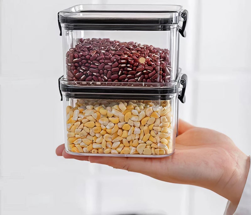flymore Air Tight Containers For Kitchen Storage Set, Bpa Container For Kitchen Storage Set, Kitchen Organizer And Kitchen Accessories Items & Storage(400 Ml Set Of 12)(Plastic) Transparent - Image 4