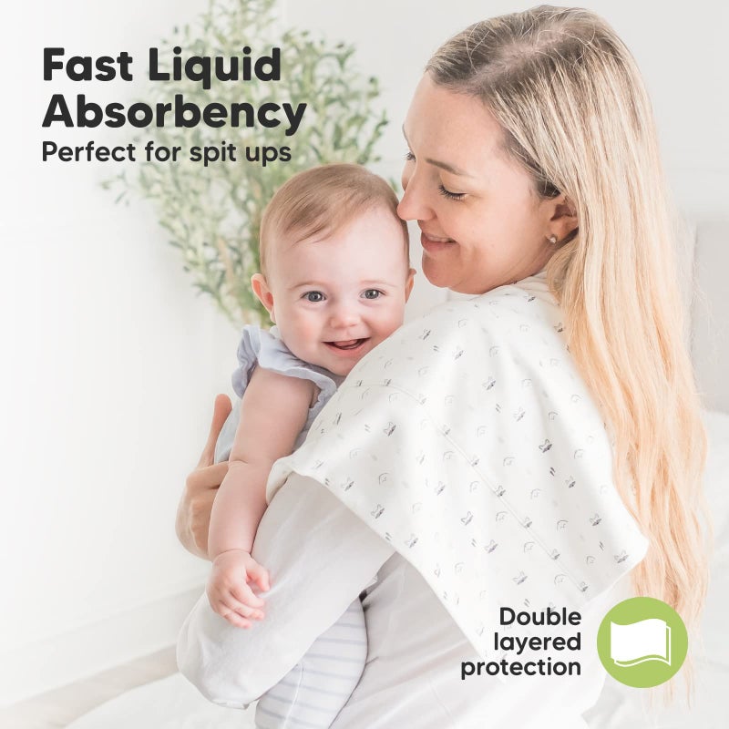 KeaBabies Organic Burp Cloths Baby Boy, Girl - 6-Pack Large Cotton Burping Cloths for Babies, Spit Up Rags, Super Absorbent, Ultra Soft Newborn Rag, Gender Neutral, Machine Washable, Durable (Neutrals) - Image 2