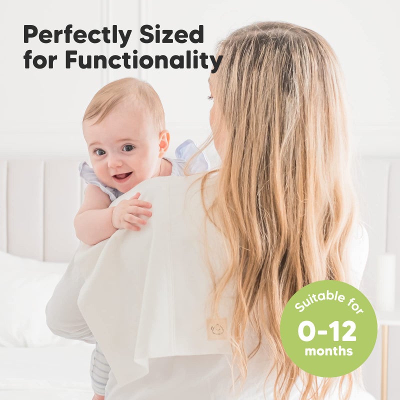 KeaBabies Organic Burp Cloths Baby Boy, Girl - 6-Pack Large Cotton Burping Cloths for Babies, Spit Up Rags, Super Absorbent, Ultra Soft Newborn Rag, Gender Neutral, Machine Washable, Durable (Neutrals) - Image 4