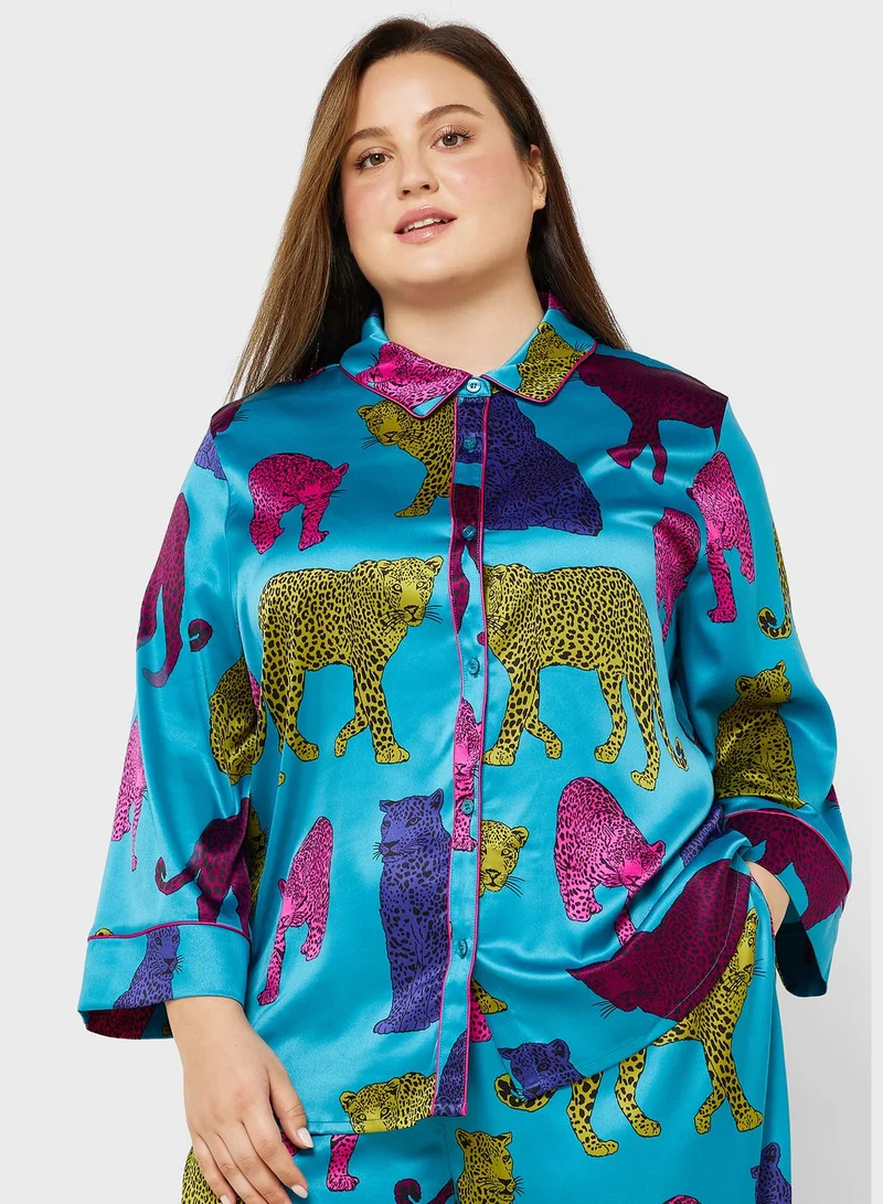 CHELSEA PEERS Printed Shirt & Pyjama Set