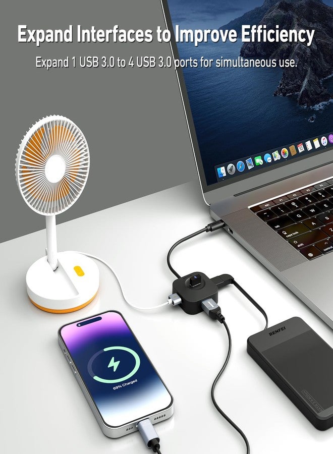 BENFEI USB C Hub, 4 Ports USB 3.0 Hub with 5Gbps Data Transfer, USB C Splitter for Type C MacBook, Mac Pro, iMac, Surface, XPS, Flash Drive, Mobile HDD - Image 3
