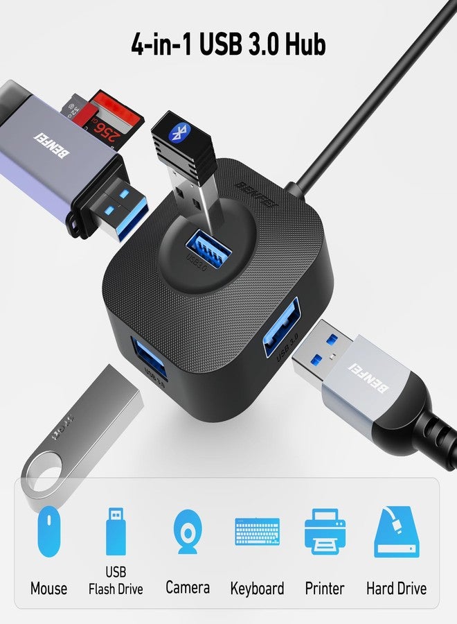 BENFEI USB C Hub, 4 Ports USB 3.0 Hub with 5Gbps Data Transfer, USB C Splitter for Type C MacBook, Mac Pro, iMac, Surface, XPS, Flash Drive, Mobile HDD - Image 2
