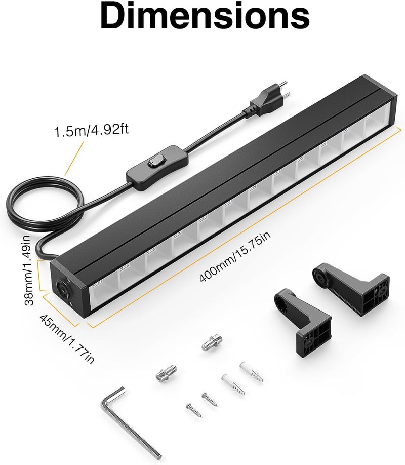 Onforu 4 عبوات من أضواء LED سوداء بقوة 42 واط، قضبان ضوء أسود مع قابس ومفتاح، مستلزمات حفلات تتلألأ في الظلام لتزيين الهالوين، غرفة النوم، طلاء الجسم، إضاءة المسرح، ملصق، أسود - Image 5
