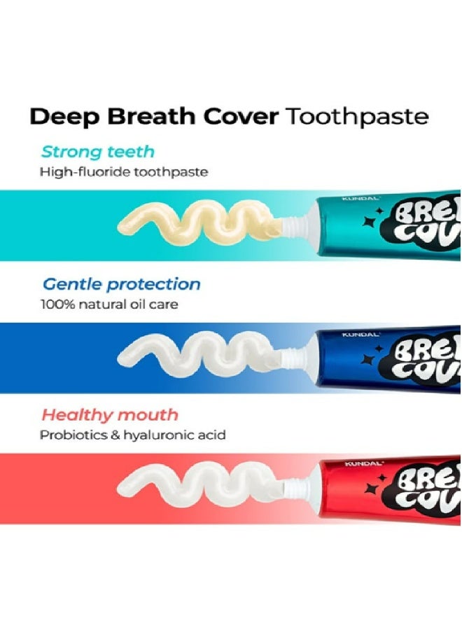KUNDAL Deep Breath Cover Toothpaste For  Stronger Teeth, 100% Natural Oil Protection, and Healthier Oral Care Herb Mint 100 g - Image 3