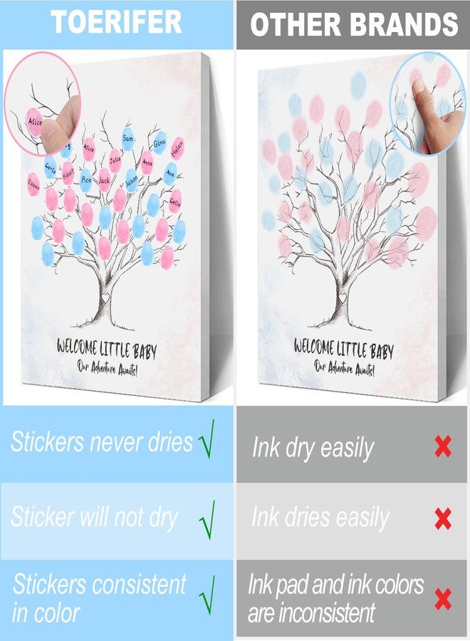Toerifer Baby Shower Guest Book, Gender Reveal Fingerprint Tree Sign, Baby Gender Reveal Ideas, Baby Reveal Party Decorations, Canvas Decor for Boy and Girl Baby Shower - Image 3