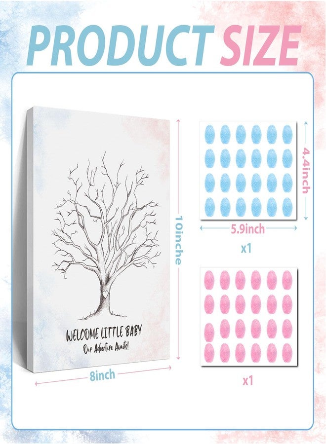 Toerifer Baby Shower Guest Book, Gender Reveal Fingerprint Tree Sign, Baby Gender Reveal Ideas, Baby Reveal Party Decorations, Canvas Decor for Boy and Girl Baby Shower - Image 2