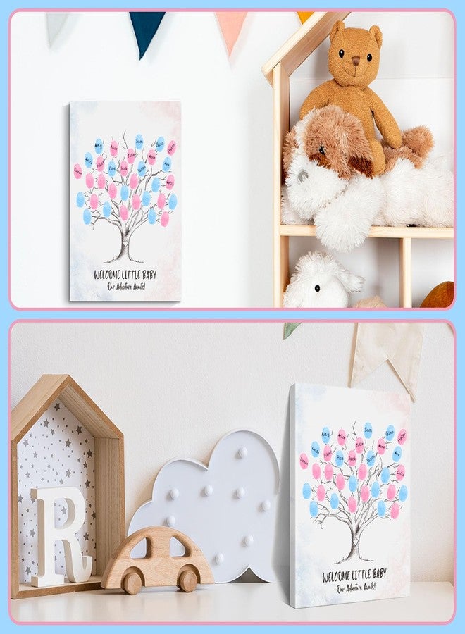 Toerifer Baby Shower Guest Book, Gender Reveal Fingerprint Tree Sign, Baby Gender Reveal Ideas, Baby Reveal Party Decorations, Canvas Decor for Boy and Girl Baby Shower - Image 5