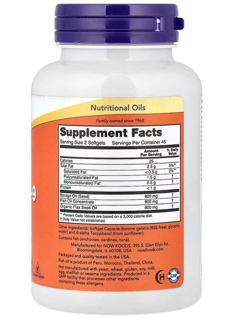 now Super Omega 3-6-9 Fish Oil, 90 Softgels - Image 2
