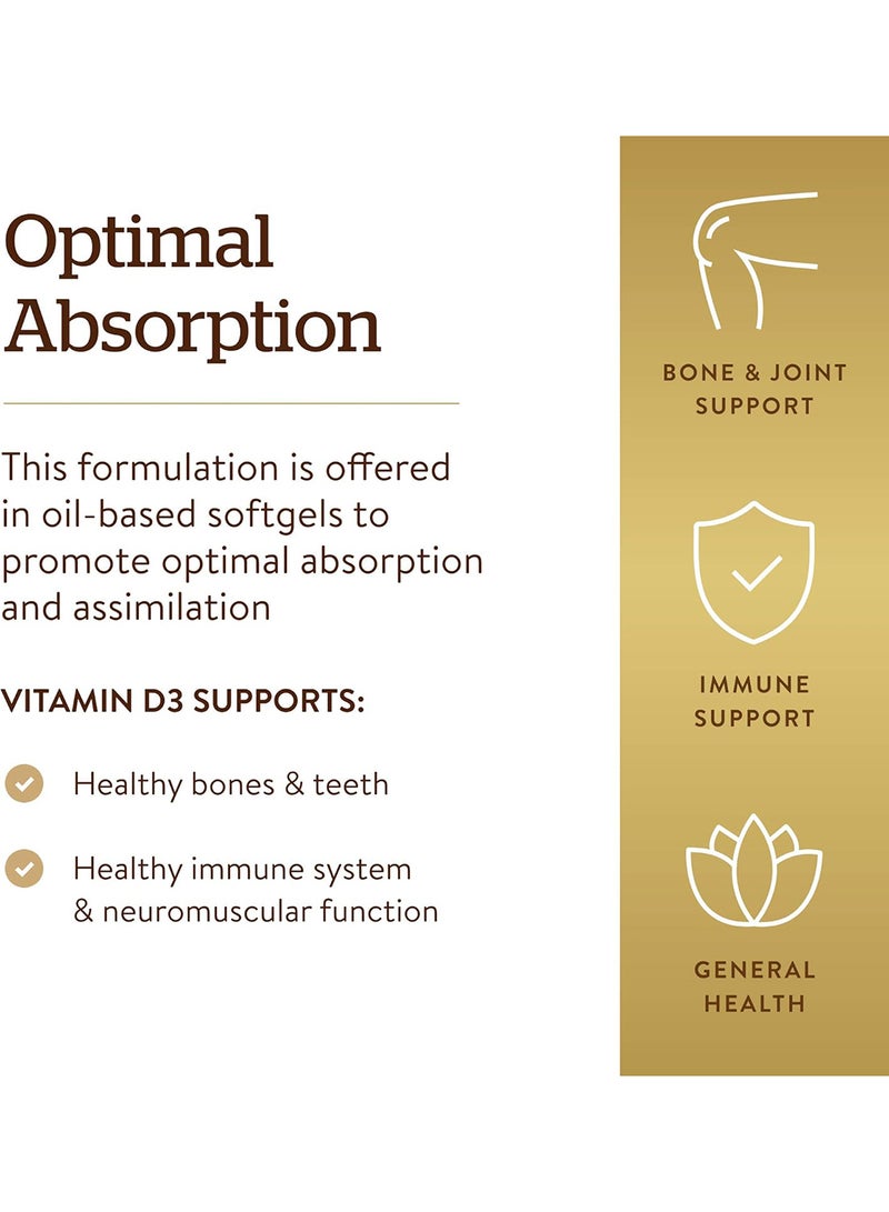 سولجر فيتامين د 3 كوليكالسيفيرول 5000 وحدة دولية - 100 كبسولة هلامية - Image 4