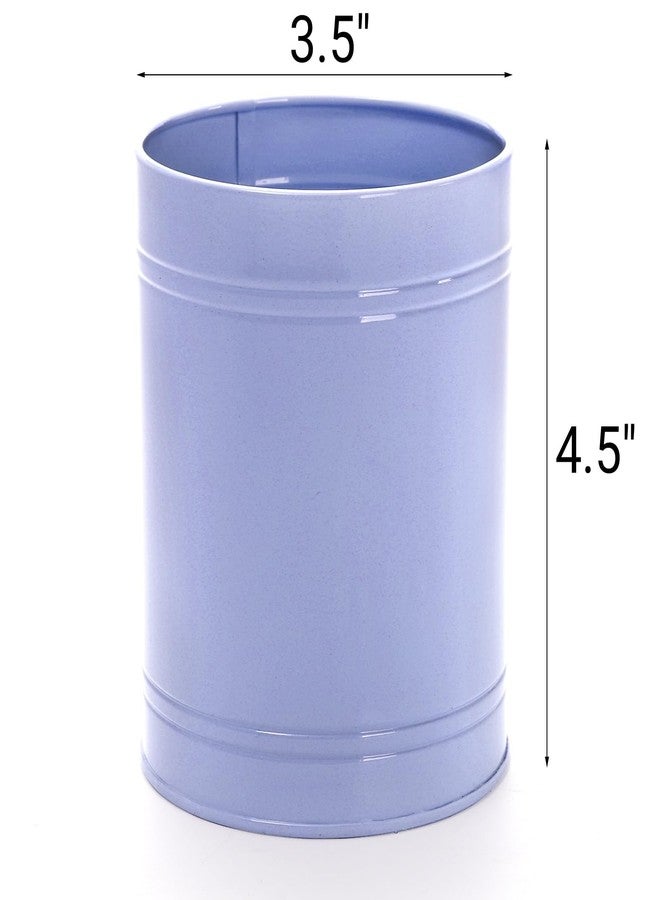 Tlence 9 Pack Metal Pen Holder, Desktop Colored Pencil Cup, Multifunctional Makeup Brush Organizer, Stationary Supplies Container Pail Bucket for Office School Classroom Crafts, 3.5 x 4.5 Inch - Image 2
