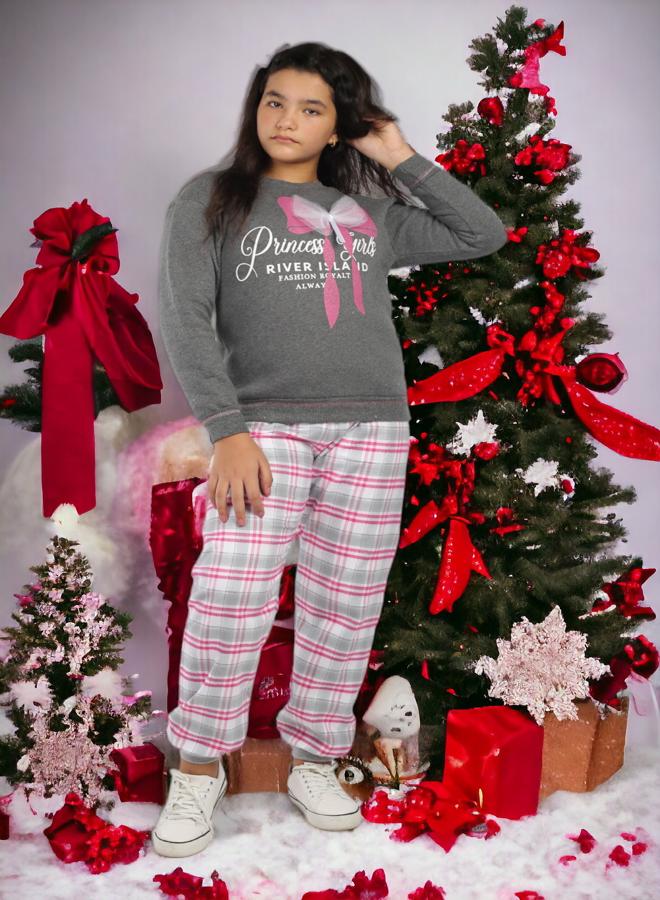 تشويس توب ميلتون قطن مع بنطلون كاروه للبنات، لعمر 12 سنة، موديلات 2024، نسيج عالي الجودة وخامات فائقة النعومة، موديلات مطبوعة بألوان مرحة وجذابة، تقدم الراحة والأناقة - Image 5