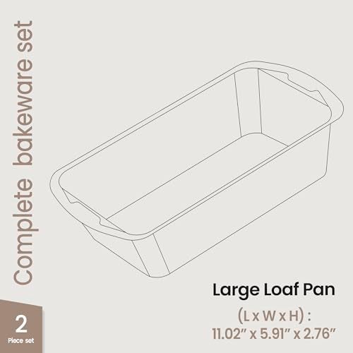 BAKKENMASTER Nonstick Loaf Pan Set Pack of 2, 10.2" & 11" Large Baking Bread Pan, Oven Safe Up to 450°F, PFOA, PFOS, PTFE Free, Space Saving Stackable Design, Stain Resistant, Dishwasher Friendly, Gray Marble - Image 2