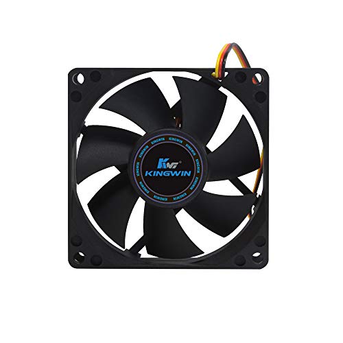 Kingwin 80mm Silent Fan – Quiet PC Cooling Fan for Computer Cases, CPU Coolers, Mining Rigs – Long Life Bearing, Maximum Airflow, Low Noise, 80mm Computer Case Fan – Black - Image 2