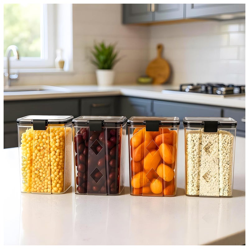 Eightiz (Pack of 4 Fridge Storage Containers Plastic Boxes with Airtight Lids,Freezer Safe,Refrigerator Organizer for Vegetables, Fruits, Kitchen organization accessories (1100 ml,Transparent) - Image 5