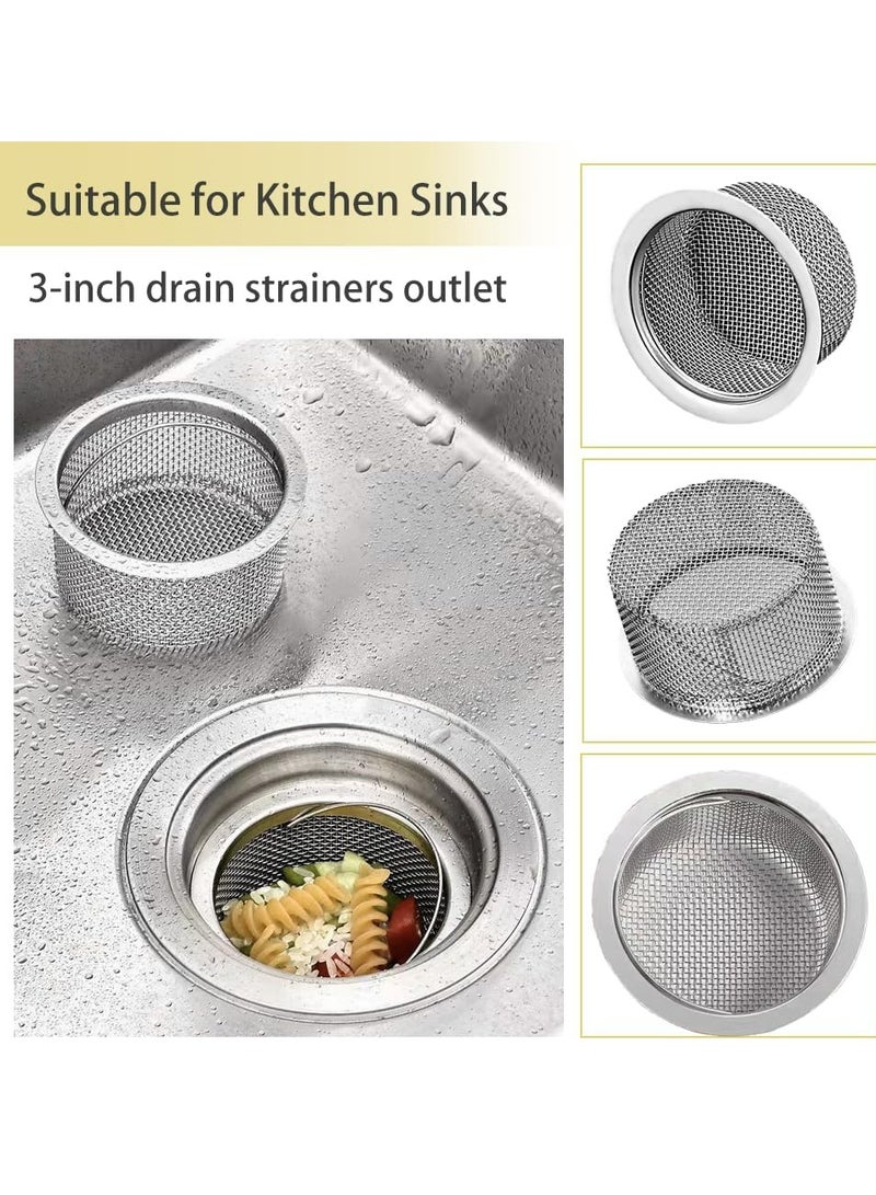 Oasisgalore 3-Pack Kitchen Sink Drain Strainer for Kitchen Sink Food Catcher with Handle，3 inch Sink Strainer  - Image 5