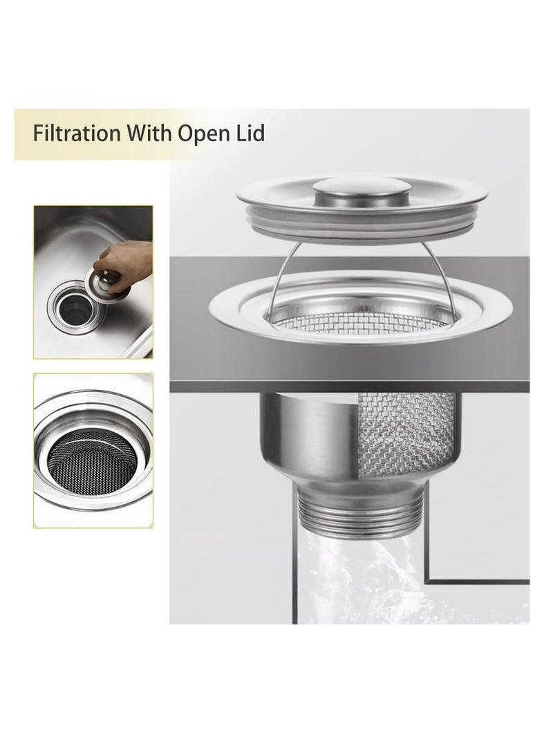 Oasisgalore 3-Pack Kitchen Sink Drain Strainer for Kitchen Sink Food Catcher with Handle，3 inch Sink Strainer  - Image 3