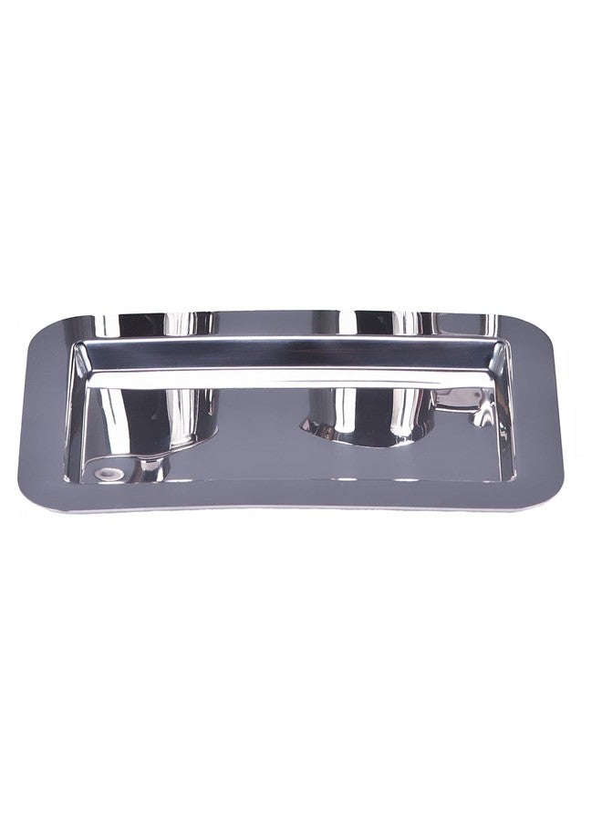Frieling Silver Tray - 9.4 x 5.6 in Rectangular Polished Mirrored Finish - 18/10 Mirrored Stainless Steel Metal Serving Tray for Coffee, Tea & Desserts - Image 1