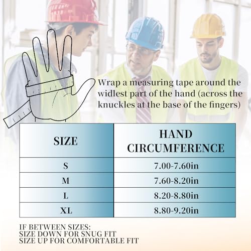JUMPHIGH Safety Work Gloves 2 Pairs, Men's Utility Mechanic Working Gloves for Gardening Construction, Touchscreen Compatible, Flexible Breathable Fit, Knuckles & Palm (M) - Image 4