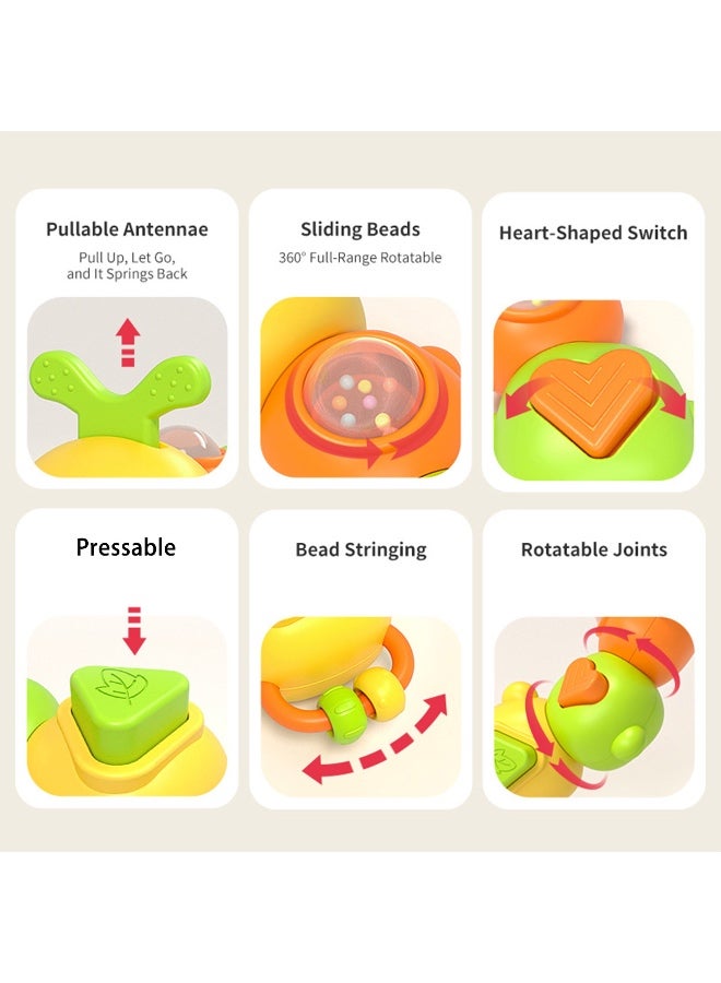 Baby Music Rattle Toy for 3-4-6-12 Months - Teething Toy with Music and Light, Montessori Learning Toy for Grasping Skills, Ideal Gift for Boys and Girls,Infant Sensory Toys - Image 2