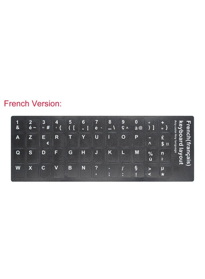 2 Pieces French Keyboard Stickers With Non-Transparent Black Background And White Letters For Pieces Computer Laptop Size Of Each Key Sticker 0.43 X 0.51  French - Image 1
